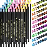 Eersida 40pcs Color Changing Mood Pencils Fun Pencils Bulk for Kids Students Motivational Pencil 2B Assorted Thermochromic Pencil with Eraser (Inspirational)
