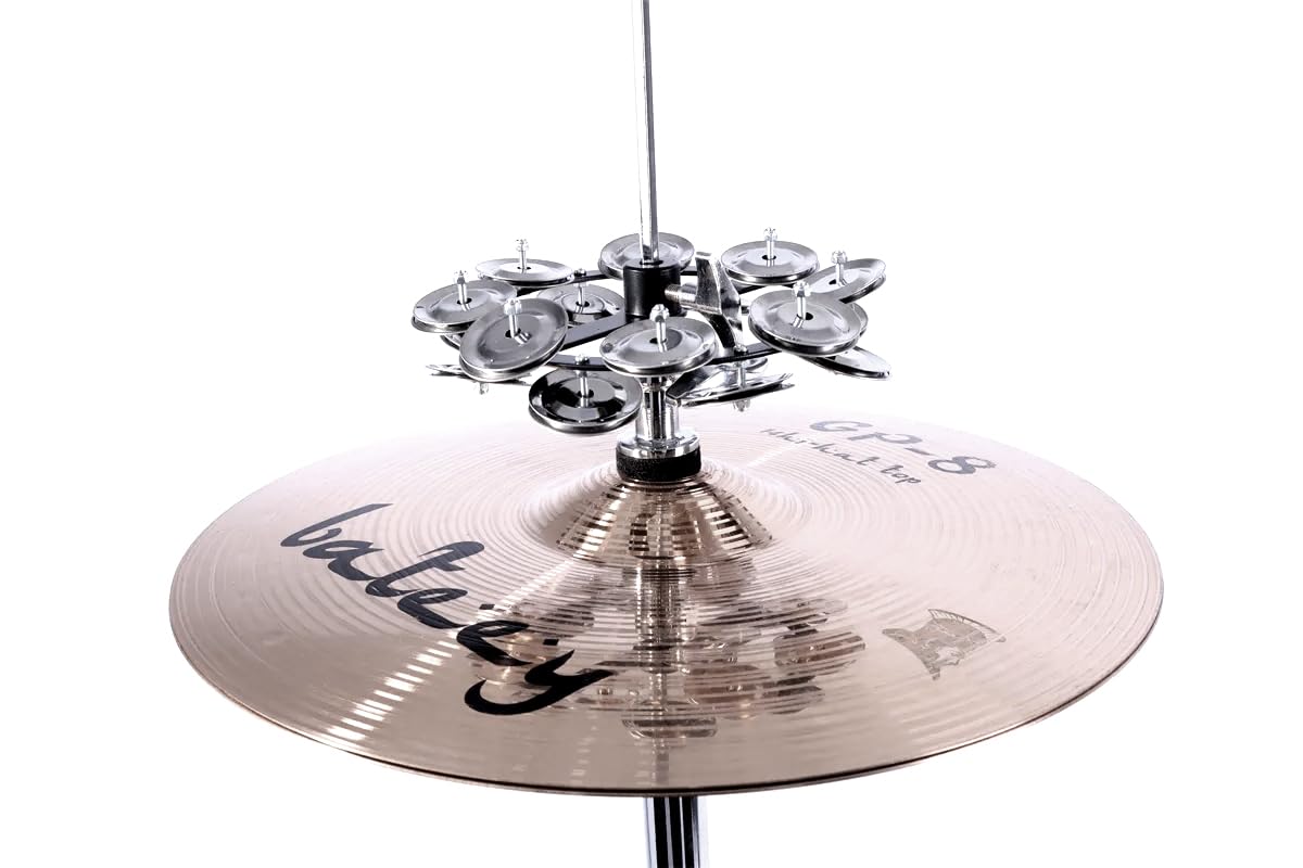 Softline Pro Hi‑Hat Tambourine with Double Stainless Steel Jingles Premium Gong‑Style Rattle Ring for Drums and Percussion Instruments (SP HH BT16) - Image 3 thumbnail
