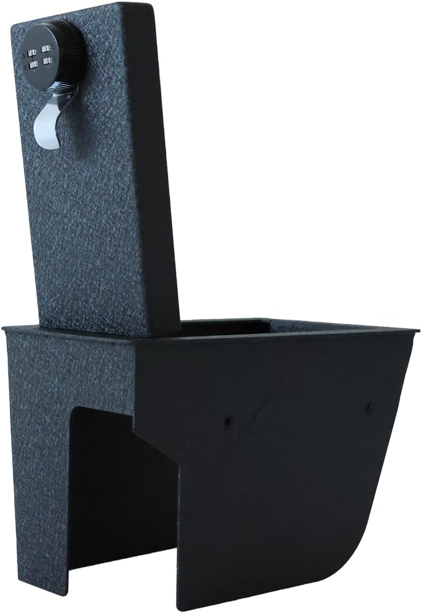 Black Horse Center Console Safe, with 4 Digit Combination Resettable Lock Compatible with 2021-2024 Ford Bronco Sport-ASFB01