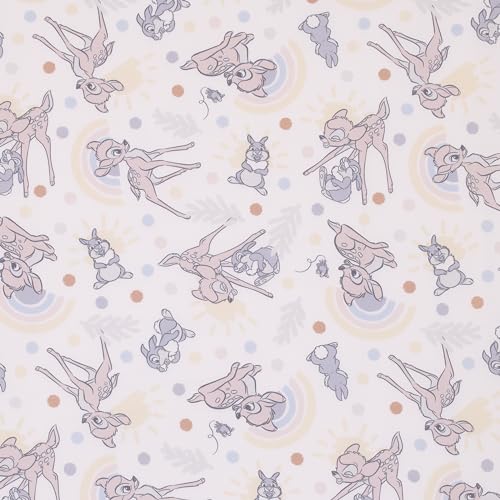 Image of Disney B is for Bambi Tan, Gray, and White Nursery Fitted Crib Sheet