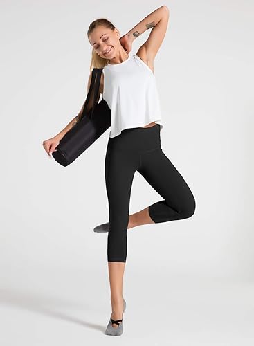 Miniatura 60 de Dragon Fit - Pantalones de yoga de compresión con bolsillos interiores, pantalones deportivos de cintura alta con control de abdomen, leggings