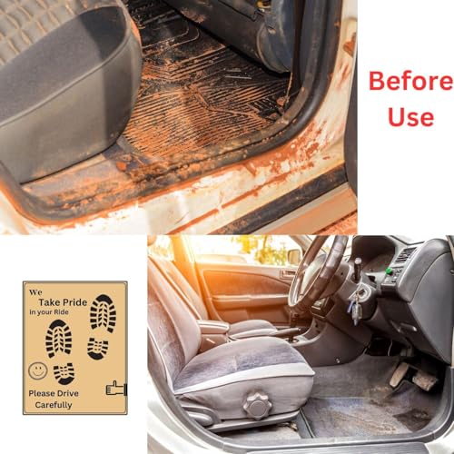 Image of Miwings Car Compatible Disposable Paper Foot Mat, Universal Size, Brown (Pack of 100)