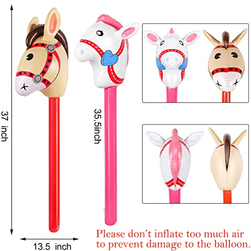 2PCS-Inflatable-Stick-Horse-Inflatable-Horse-Head-on-Stick-Horse-Costume-Pony-Halloween-Western-Cowboy-Horse-Baby-Shower-Birthday-Party-Decorations-Supplies-Favors-37-Inches-RedPink