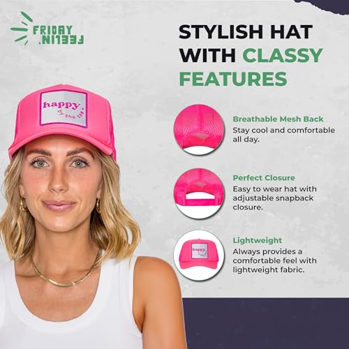 Image of Friday Feelin' Trucker Hat Women Baseball Cap Western Adjustable American Trucker Hats Fitted Mom Cap All Occasion- One Size