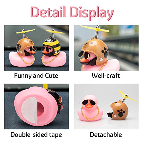 image for wonuu Pink Duck Car Dashboard Decorations Rubber Duck Car Ornaments Co