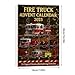Fire Truck Advent Calendar 2025, 24Pcs 2D Acrylic Fire Truck Ornaments Set, Flat Hanging Vehicle Decorations for Christmas Tree, Wreath & Classroom Countdown, Gifts for Kids & Collectors
