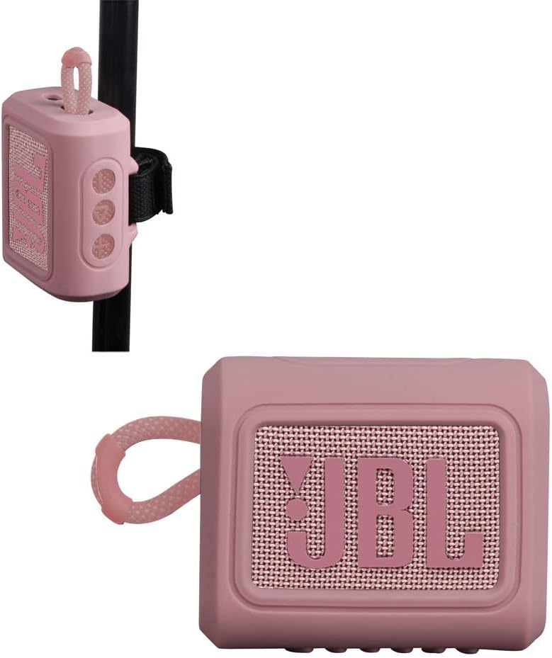 Hermitshell Silicone Carrying Case Replacement for JBL Go 3 / JBL Go 4 Portable Bluetooth Speaker (Pink 2) Hermitshell Silicone Carrying Case Replacement for JBL Go 3 / JBL Go 4 Portable Bluetooth Speaker (Pink 2)
