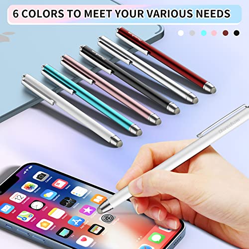 Stylus Pens For Touch Screens (6 Pack), High Sensitivity Fiber Tip Stylus Pen With Clip For Apple Ipad, Iphone, Android, Tablets, Samsung, Galaxy #TOP6