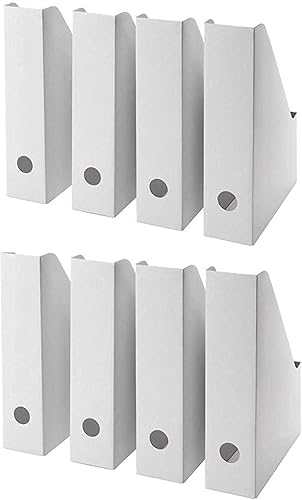 Miniatura 2 de Shop&Save Revistero de cartón blanco, soporte para archivos, carpeta, organizador de revistas, organizador de documentos, caja de almacenamiento de