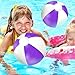 Whaline 3Pcs Inflatable Beach Ball Light Purple and White 16 Inch Round Pool PVC Balls Game Toys for Summer Hawaiian Tropical Beach Party
