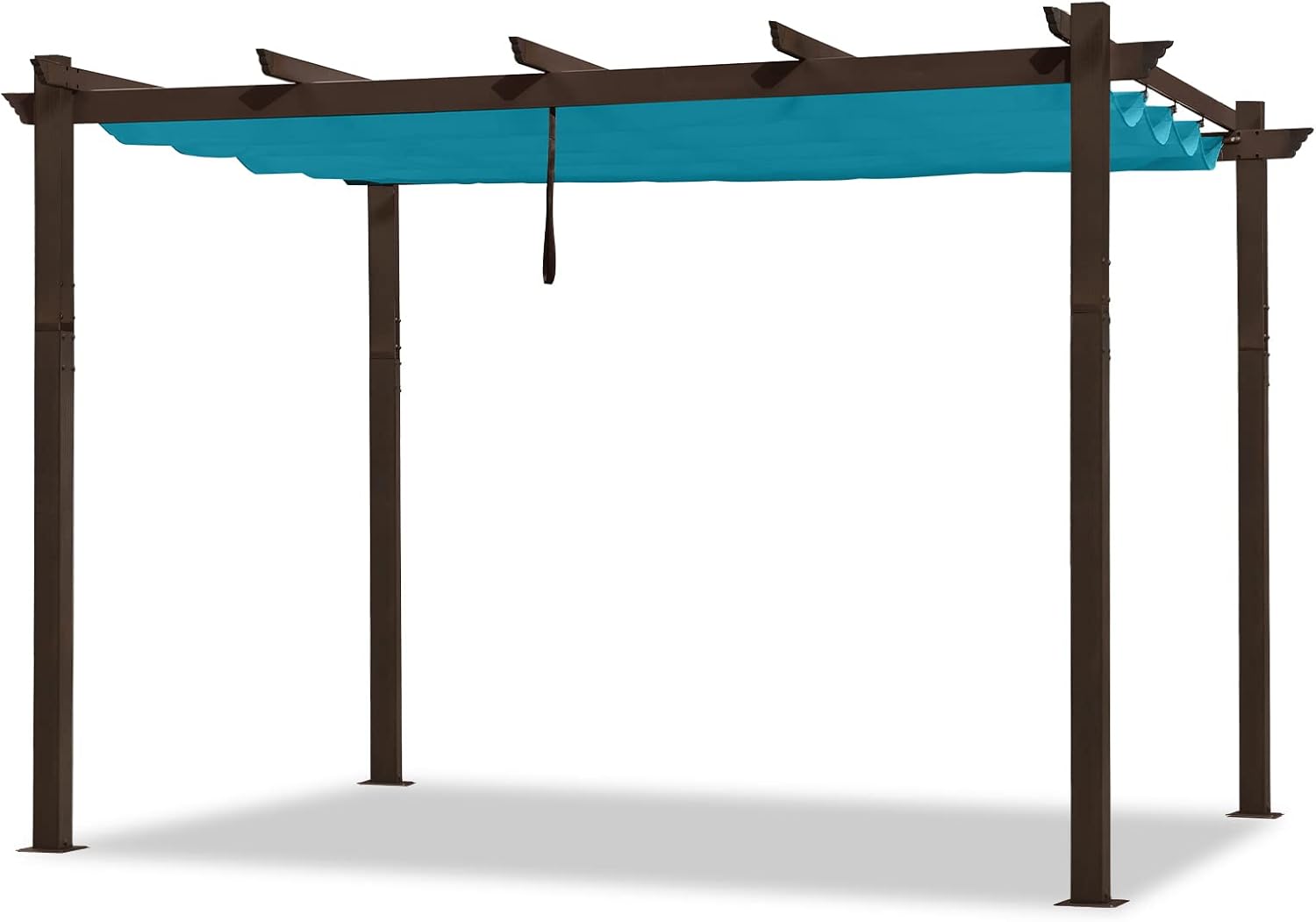 PURPLE LEAF Pergola 10' X 12' Outdoor Retractable Metal Pergola with Canopy Patio