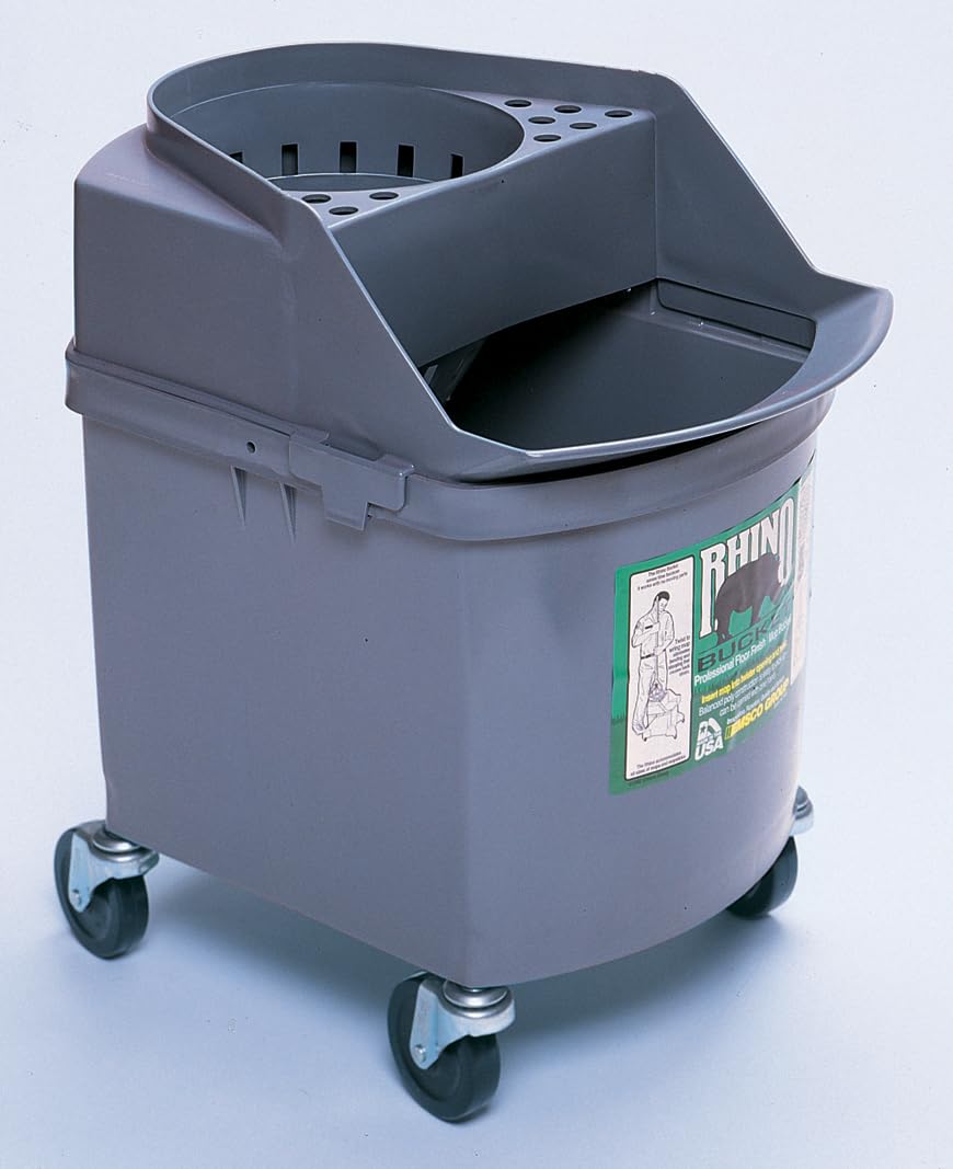 Rhino - Cubo para fregona con escurridor, 100% libre de metal, seguro para prisioneros