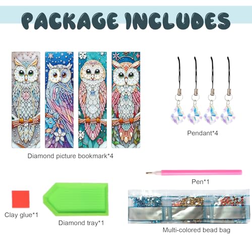 Marque-pages 5D forme de hibou : ne perdez plus votre page dans vos livres