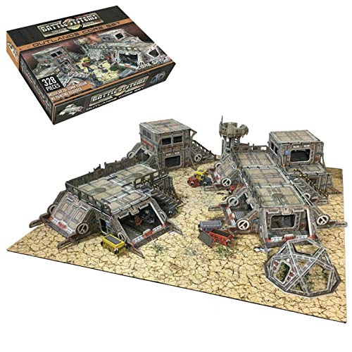 battle systems sci-fi terrain - 28mm modular 3d space terrain - perfect for wargaming and roleplaying tabletop games - full colour printed 3d 40k multi level building models outlands core set