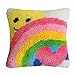 YANI Juego de ganchos para alfombras, cojín de ganchillo, kit de herramientas de bricolaje, regalo creativo para el hogar, sofá, muebles, 40 x 40 cm (sin almohada), arcoíris