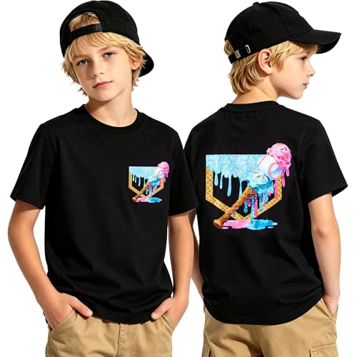 Funnycokid Boys Shirts Kids Baseball T-Shirts Tees Size 7-8