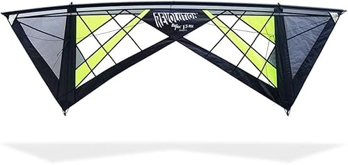 Revolution Kites Reflex RX Spider Sport Wing Kite (modelo ventilado) - Asas, juego de líneas, 1 barra y manga adicionales (lima, gris, negro, centro