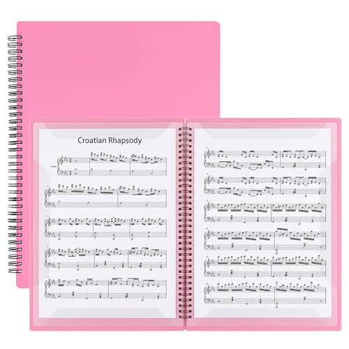 楽譜ファイル 書き込める 譜面ファイル バンドファイル 楽譜入れ 楽譜ノート 楽譜 ファイル カキコ 書き込めるファイル 楽譜 台紙 A4サイズ ピンク 20枚/40ポケット