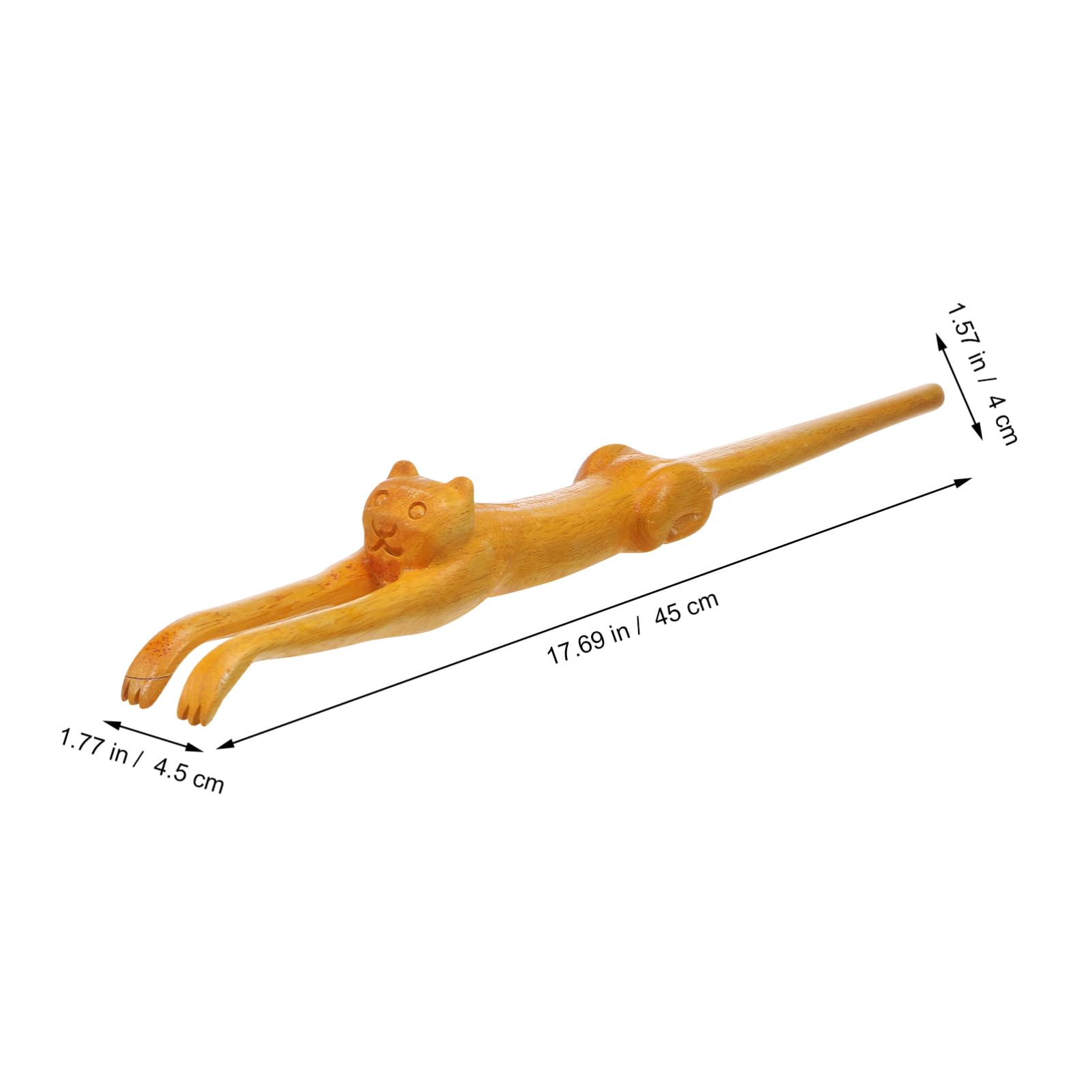 Rascador De Espalda De Madera De 2 Piezas: Rascador De Espalda Con Mango Largo En Forma De Gato Herramienta De Masaje Para Padres.