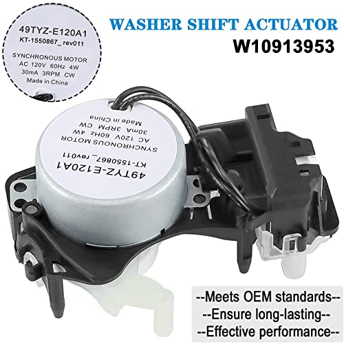 Upgrade 49Tyz-E120A1 W10913953 Washer Shift Actuator By Fetechmate Replace W10597177 Ap6037270 W10815026 W10913953Vp Compatible With Most Washing Machine #TOP1