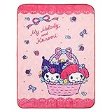 Bioworld My Melody and Kuromi Basket of Friends Digital Print Throw Blanket