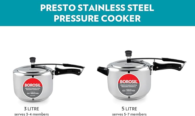 Olla A Presión Acero Inoxidable 5L Borosil miniatura 6
