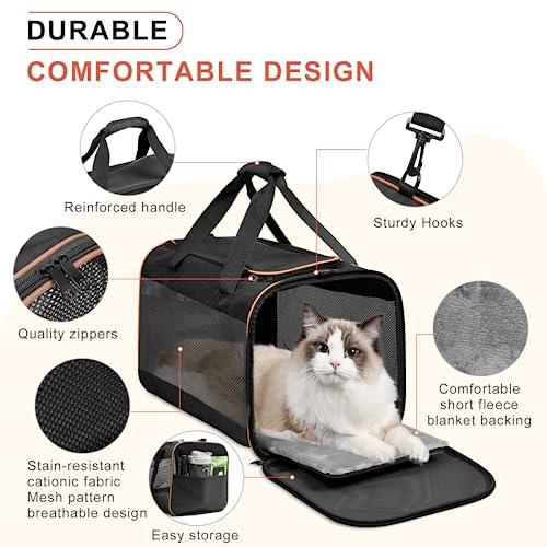 Cinnani hundetasche, Hunde transporttasche Umhängetasche, ideal für Reisen, robust, langlebig, aus hochwertigen Materialien,Schwarz