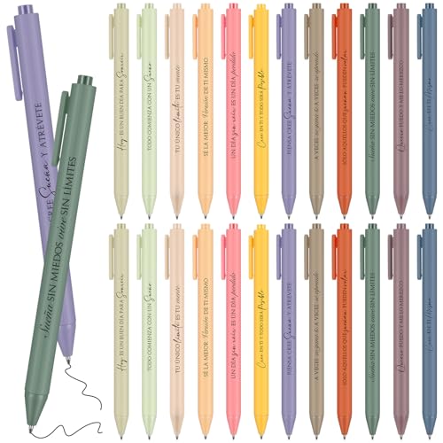 Tenare 24 Piezas Bolígrafos Inspiradores en Español Bolígrafos de Bola Retráctiles con Citas Motivacionales Bolis Bonitos Regalos para Alumnos Navidad Compañero Trabajo Oficina Escuela Fin de Curso Tenare 24 Piezas Bolígrafos Inspiradores en Español Bolígrafos de Bola Retráctiles con Citas Motivacionales Bolis Bonitos Regalos para Alumnos Navidad Compañero Trabajo Oficina Escuela Fin de Curso