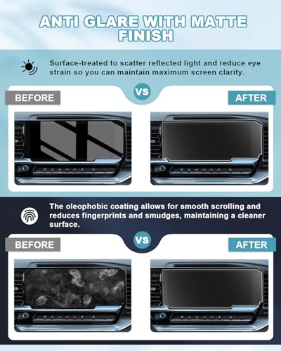 Image of CDEFG Matte Glass Screen Protector for 2022-2026 Chevy Silverado GMC Sierra | 1500 2500HD 3500HD 13.4IN, Anti Glare Anti-Fingerprint Tempered Glass 2024 2025 2026 Silverado Sierra Truck Accessories