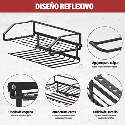 Bostana Power Tool Organizer 2Layer, Garage Storage Shelves,Metal Wall Mounted Shelves, Utility Tool Rack For Cordless Drill,Suitable For Workshop And Warehouse, Gift For Father's Day #TOP2