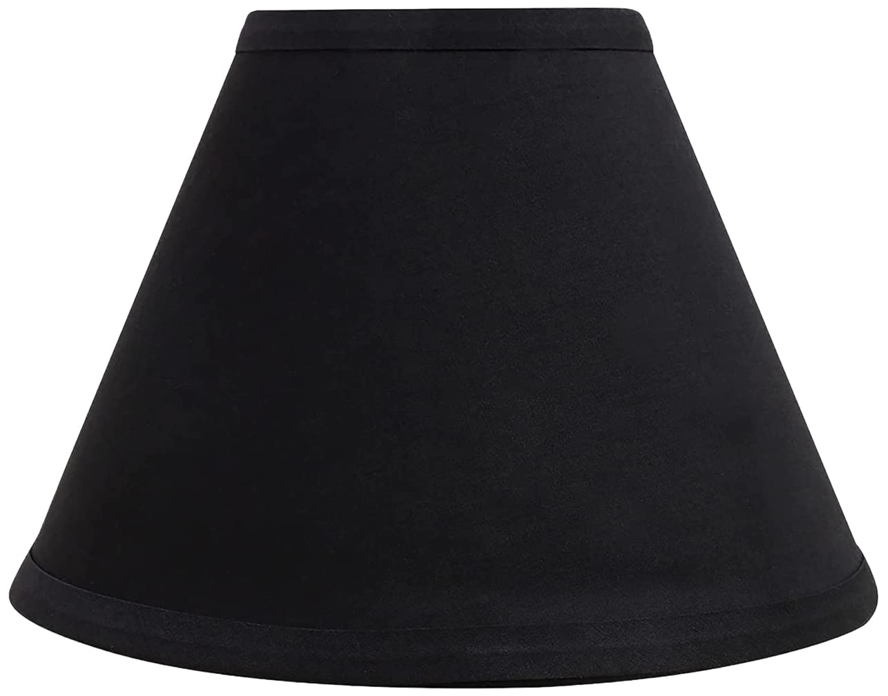 2 Aspen Creative 58727A, Empire Uno Lamp Shade, Black, 4\" Top x 9\" Bottom x 6-1/2\" Slant Height, Slip UNO 33mm