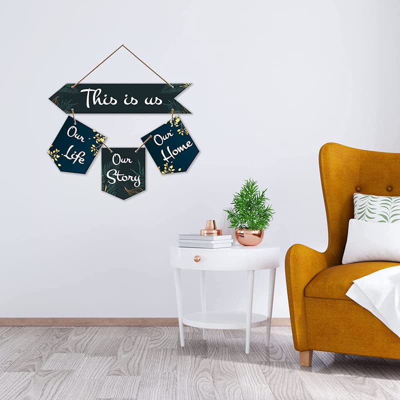 Image of This is us Decorative Wall Art MDF Wooden Wall Hanger for Living Room | Bedroom | Gifts | Wooden Home Decor Items | Modern Decoration | Quotes Decor Items