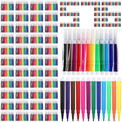 Watersay 576 Pcs Mini Markers Bulk, 3.4 Inch Colored Markers,12 Colors