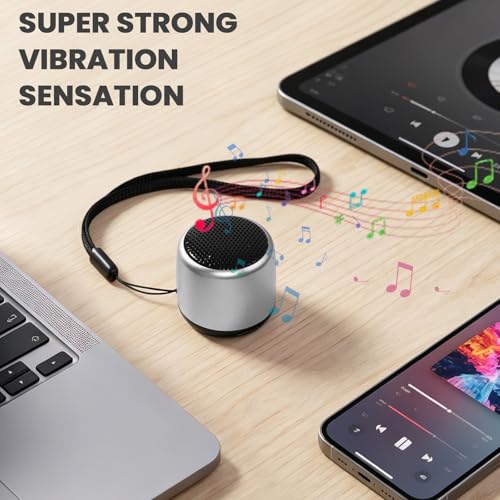 Image of Best Mini Portable Bluetooth Speaker with HD Sound & Bass I Smallest Wireless Bluetooth Speakers for Phone /PC /Tablet I Photo Selfie Button Answer Phone Calls I Cute Tiny Speaker (Silver)