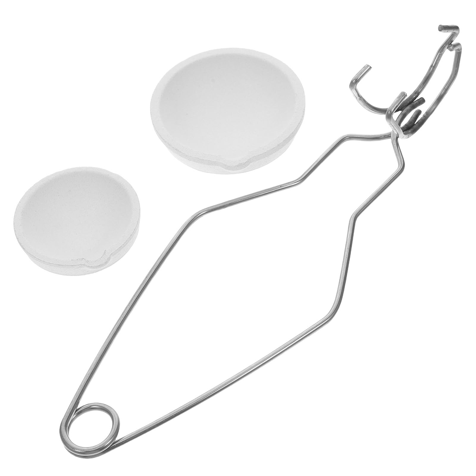 Healeved Juego de Crisol Cerámico para Fundir Oro y Plata Pinzas para Crisol Largas Kit de 3 Piezas Cuencos de 2 y 5 Liang Resistente a Altas Temperaturas para Joyería y Metalurgia
