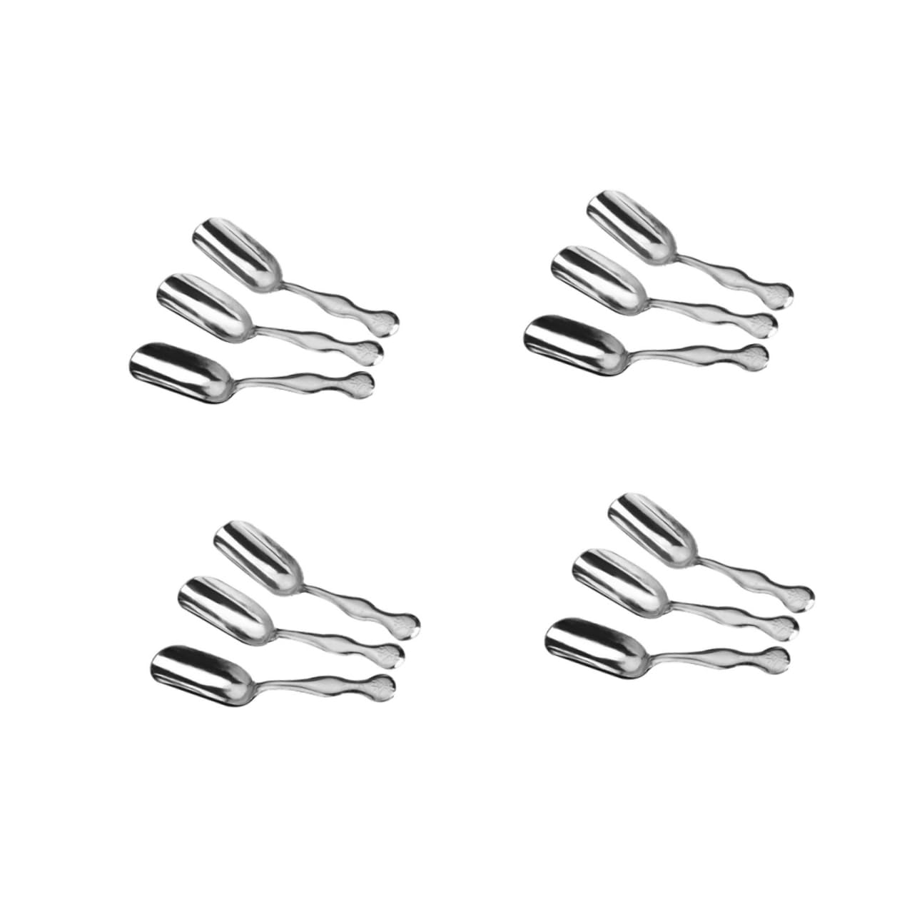 SOLUSTRE 20PCS Stainless Steel Tea Spoons Engraved Handles Lightweight Food Serving Scoop for Mixing Porridge Soups and Desserts Home Restaurant Use Silver