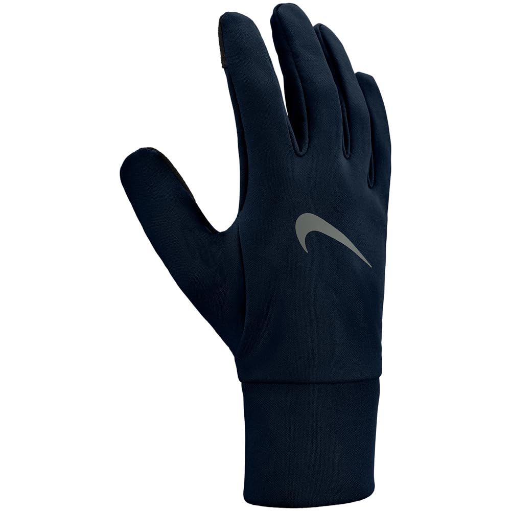 Nike Men's Therma-Fit Fleece Gloves Running Training Fitness Winter Sports Gloves Warm, Obsidian/Smoke Grey, S