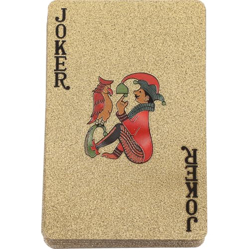 Goldfolie Pokerkarten Langlebig Glatte Oberfläche Festival Requisiten Spielkarten für Trick und Party Unterhaltung