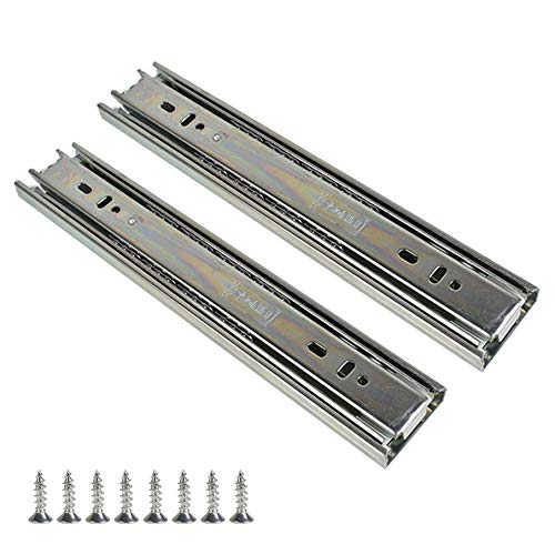 netuera 10 Pair of 22 Inch Full Extension Side Mount Ball Bearing Sliding Drawer Slides, Available in 10, 12, 14, 16, 18, 20, 22, 24 Lengths, zinc Plated, 100lb Capacity