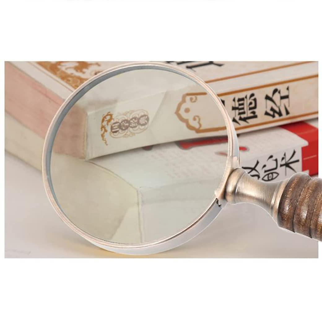 10-fache Handlupe mit Geschenkbox, antike, abnehmbare Holzgrifflupe, Leselupe zum Lesen von Büchern, Inspektionen, Münzen, Insekten, Steinen, Karten, braune Vergrößerung (B Beauty Comes