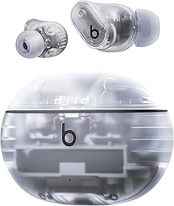 Beats Studio Buds + | Fully Wireless Noise Cancelling Earbuds, Better Apple and Android Compatibility, Built-in Microphone, Bluetooth, Sweat Resistance – Clear