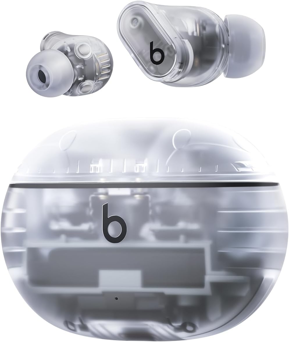 Studio Buds + | True Wireless Noise Cancelling Earbuds, Enhanced Apple & Android Compatibility, Built-in Microphone, Sweat-Resistant Bluetooth Headphones, Spatial Audio – Transparent