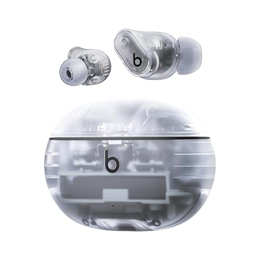 Beats studio buds + (2023) - auricolari true wireless con cancellazione del rumore, compatibilità apple e android migliorata, microfono incorporato, cuffie bluetooth resistenti al sudore- trasparente
