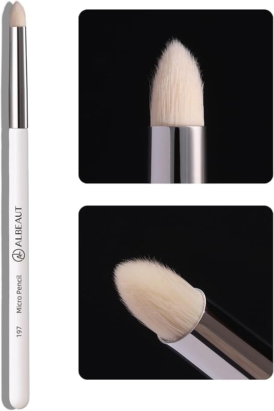 Pincel pequeño para sombra de ojos, pincel suave y firme con punta precisa, herramienta para difuminar delineador de ojos, aplicador de sombra de ojos para áreas delicadas para el interior del ojo y diferentes formas de ojos (197 microlápiz)
