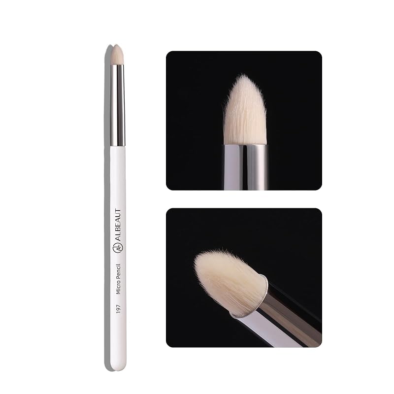 Pincel pequeno para sombra ALBEAUT 197 Micro Pencil, ponta precisa, cerdas de nylon e cabo de madeira