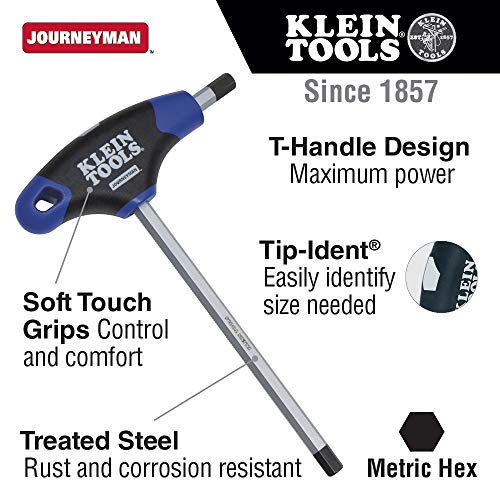 Klein Tools Jth6M10 10 Mm Hex Key With Journeyman T-Handle, 6-Inch #TOP1