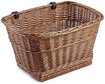 Elswith Classic Adult Front Handlebar Wicker Bike Basket - Leather Straps -Handmade