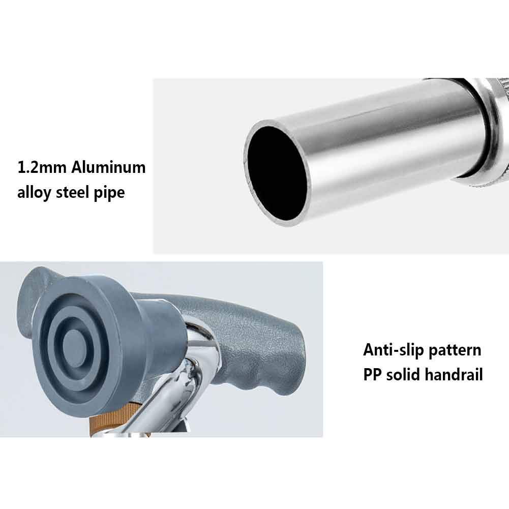 Soporte para bastón para muletas, muleta para bastón, Cesta para Personas Mayores, teleestable, Antideslizante, Ligero, Altura Ajustable con Bastones de 4 pies, para Hombres o muje