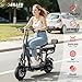 48V Electric Scooter with Seat, Adult Electric Scooters with Adult Seat, 500W Motor Peak 750W, 20 Miles, 18.75mph, Electric Scooter for Adults, Dual Braking System, 14