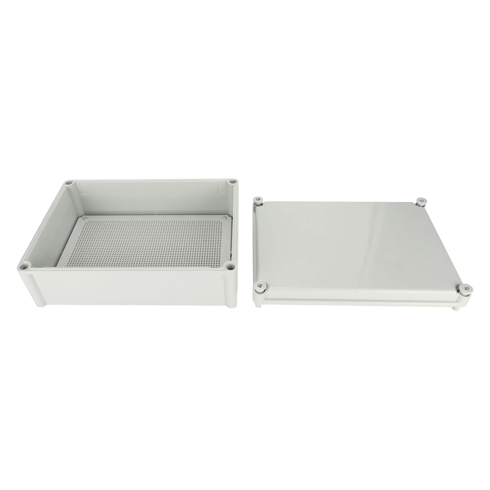 KIMISS Scatola di Giunzione Elettrica IP67 con Piastra di Montaggio, Custodia Esterna Ad ABS Grigio, 380 X 280 X 130 Mm, Custodia per Progetti Elettrici a Prova di Tempo